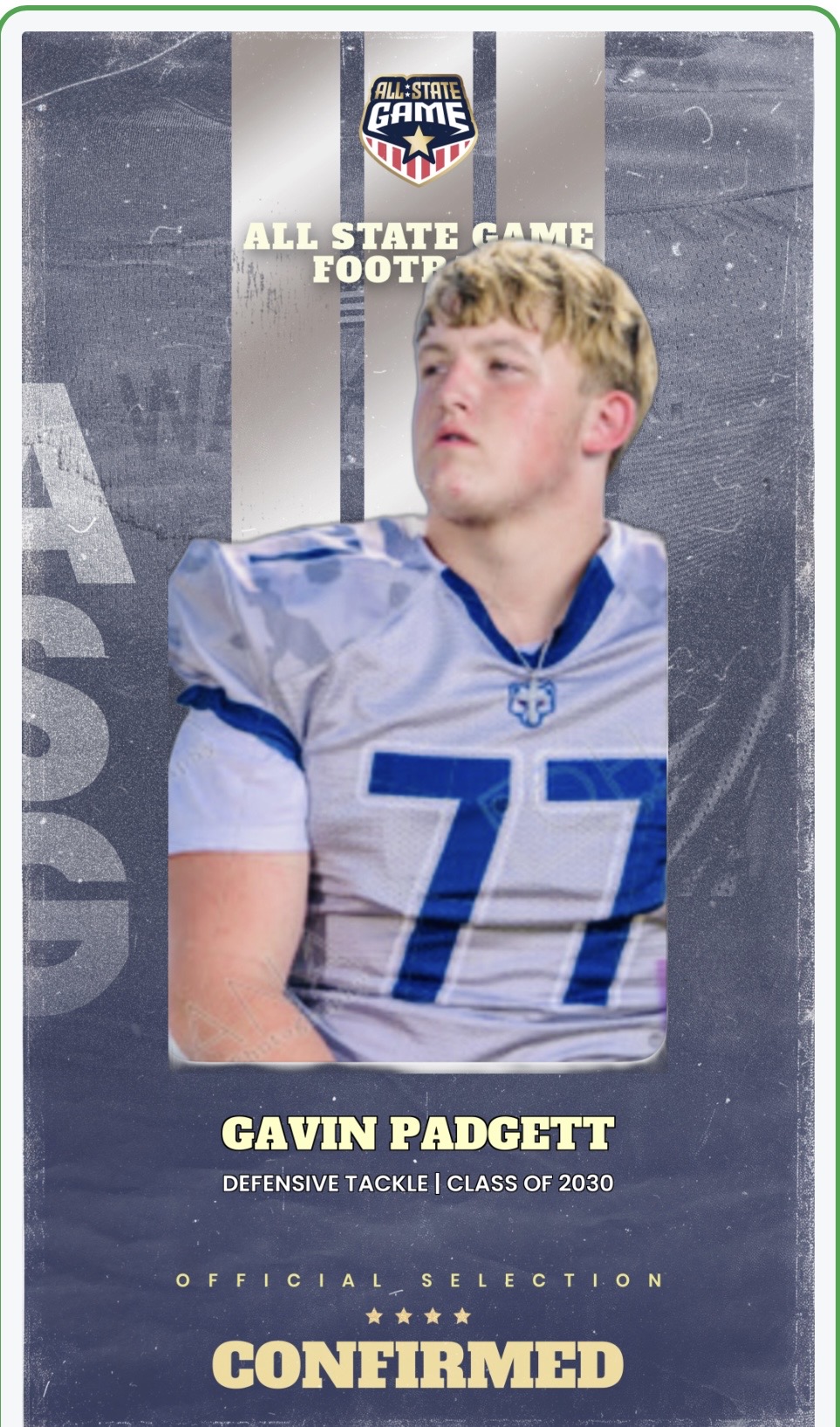 Gavin Padgett, football athlete profile picture